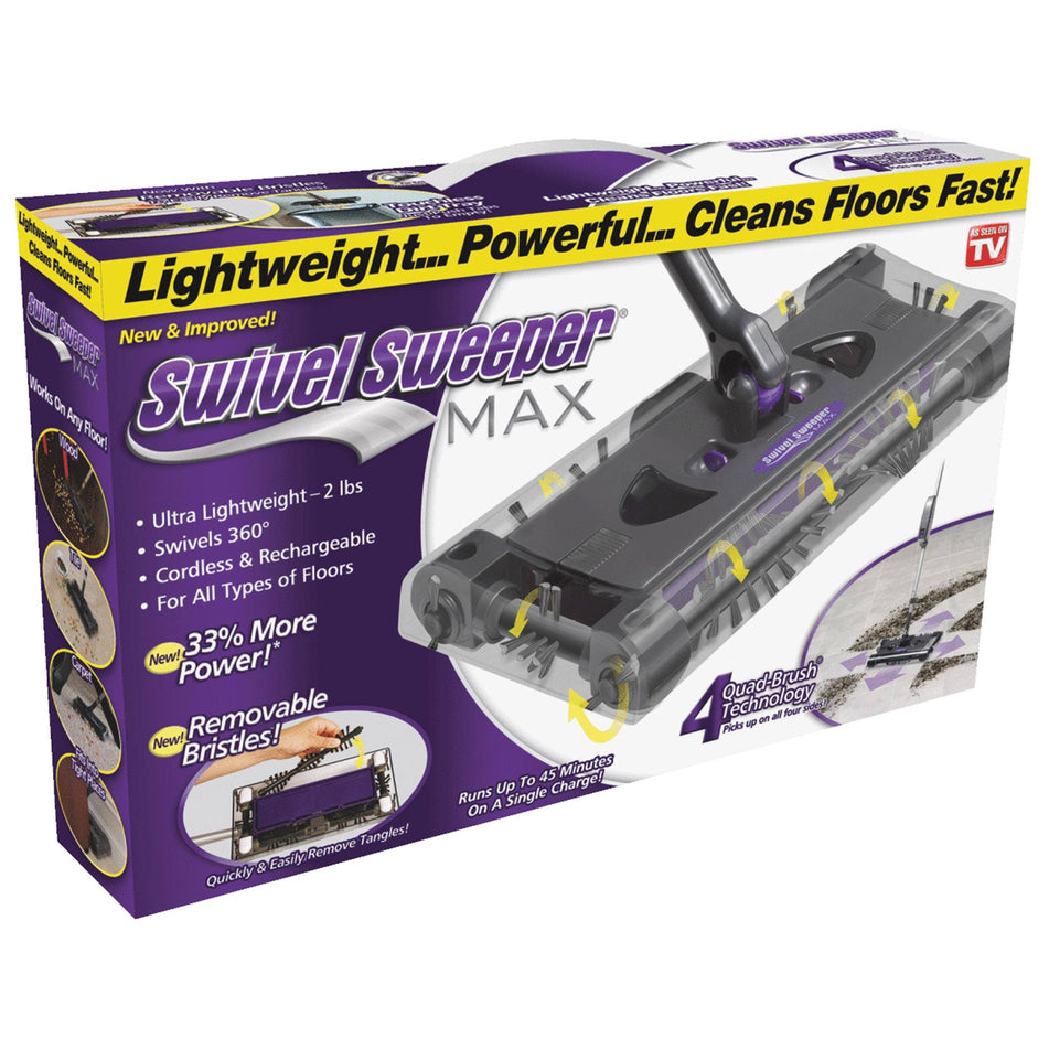 Ontel Products Swsmax Max Cordless Swivel Sweeper New,Removable, Cleanable