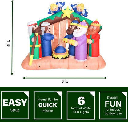 Farm 20ft. Tall Pre-Lighted Christmas Inflatable | Happy Snowman with RGB Lights and Storage Bag | Outdoor Holiday Amplified Holiday Celebration Party Decoration