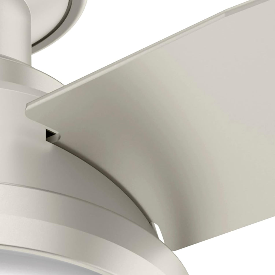 Hunter Fan Company Dempsey Low Profile Indoor / Outdoor Ceiling Fan with LED Light and Remote Control, 44", Matte Nickel