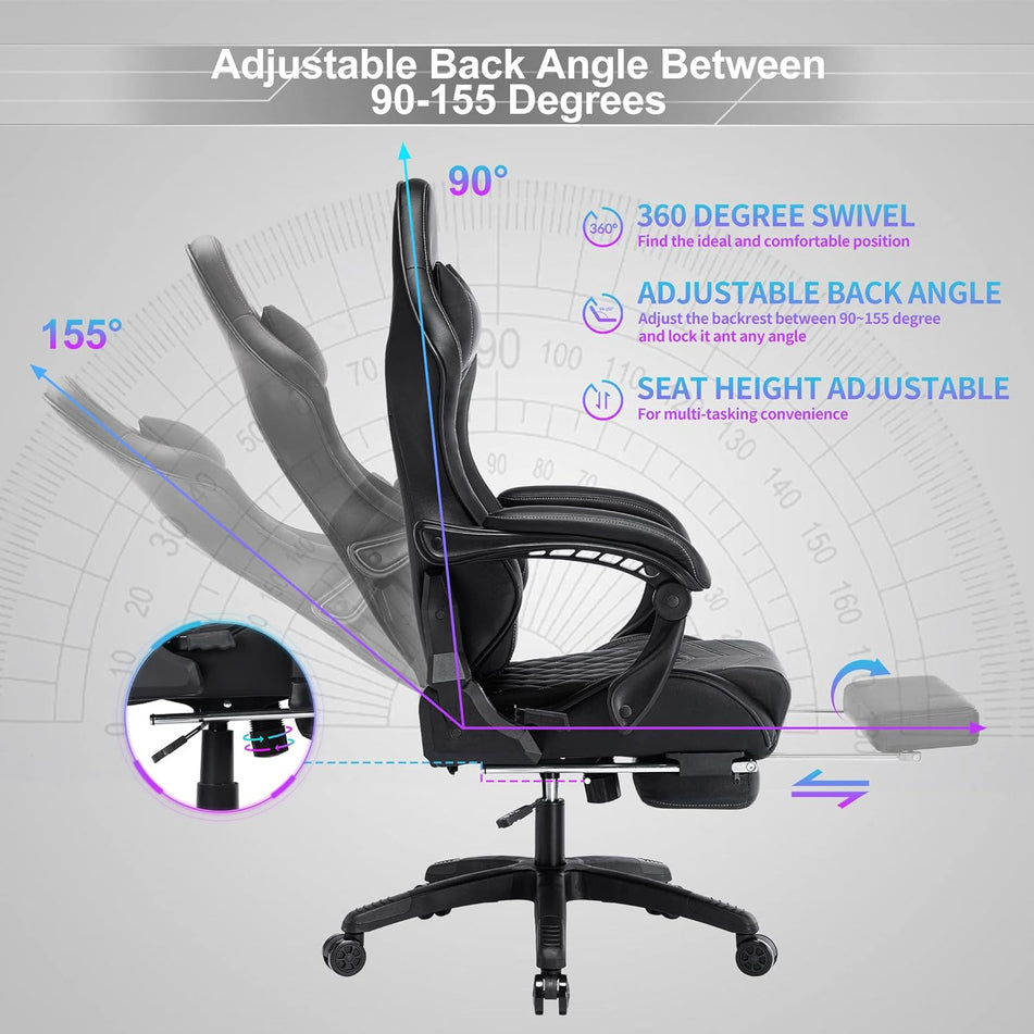 Classic PU Leather Large and Tall Ergonomic Computer Chair