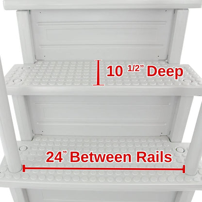 Select Anti-Slip in-Pool Steps | Gray | for Above Ground Swimming Pools | Can Mount to Decks 48" to 54" H | Safety Stairs Capacity Up to 300 lbs