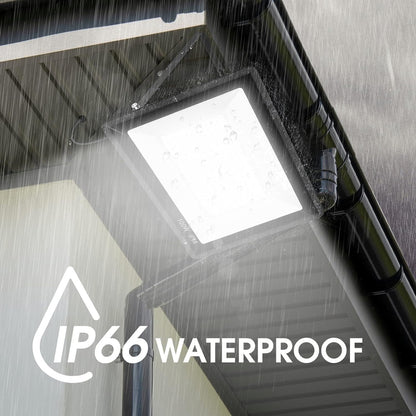 3 Pack 200W LED Flood Light,Super Bright Exterior Security Lights With Plug,IP66 Waterproof Outdoor Flood Light, 22800lm 5000K Daylight White Floodlight for Yard, Garden,Basketball Court, Arena