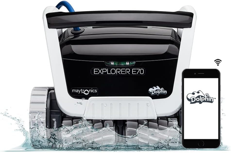 Robotic Pool Vacuum Cleaner All Pools up to 30 FT - Scrubber Brush Easy Top Load Filters