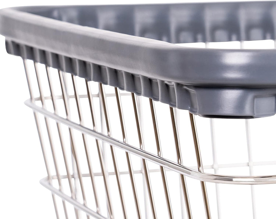 Heavy Duty Wire Laundry Cart with Double Rod Rack